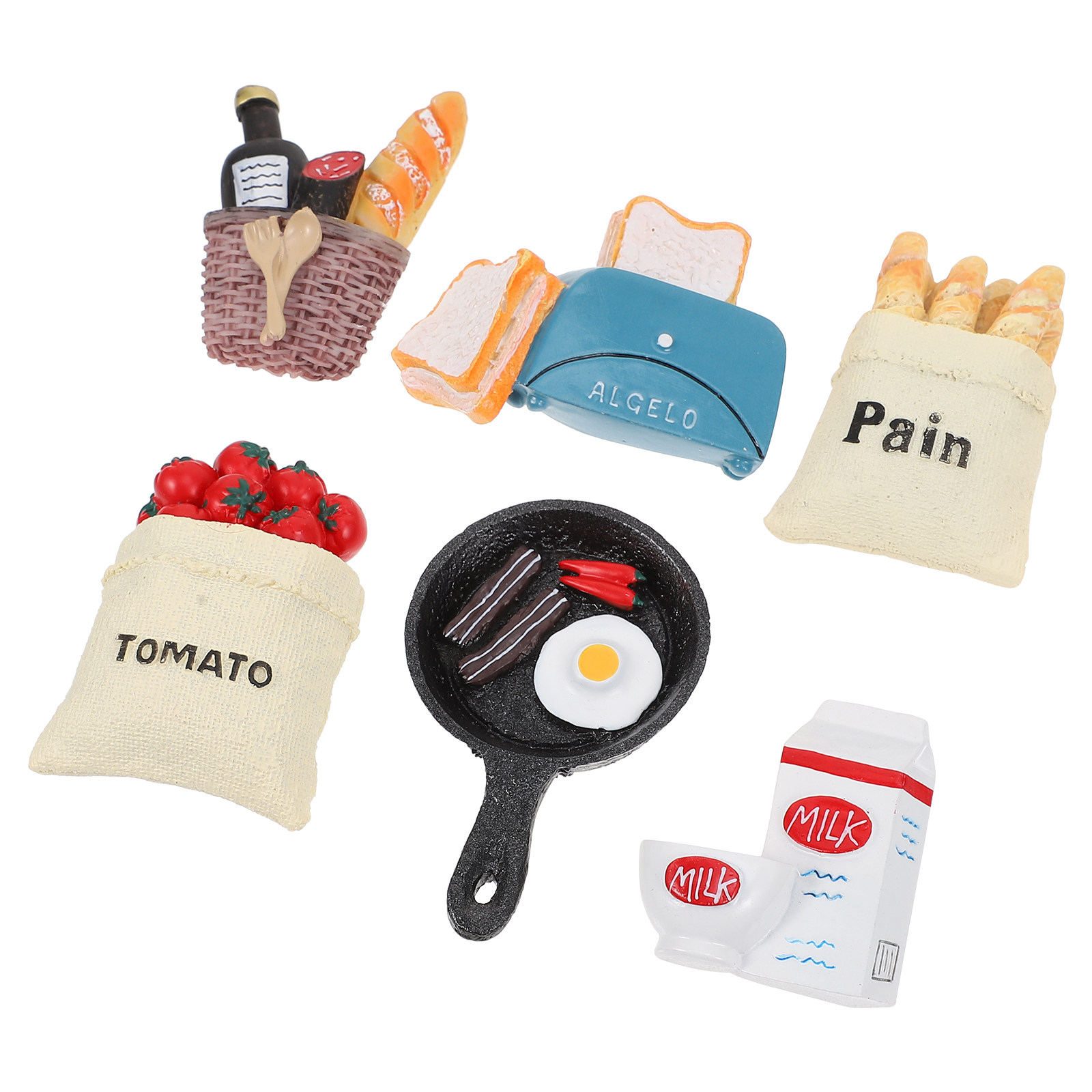Kitchen Appliances Stores - 6Pcs Creative Breakfast Theme Fridge Stickers