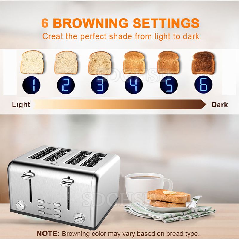 Toaster 4 Slice - New Design Electrical Stainless Steel Toaster