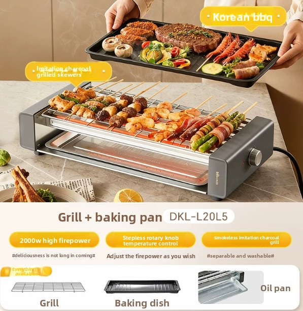 Raclette Grill Table - Home Smokeless Electric BBQ Grill Indoor