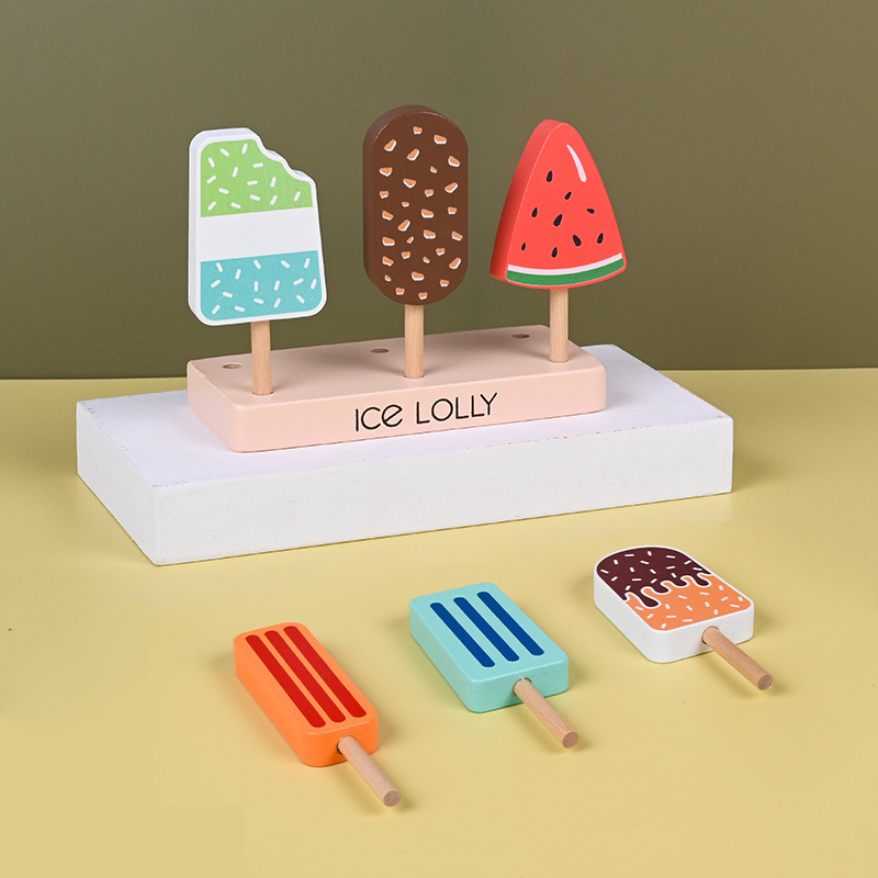 Wooden Montessori Ice Cream To - Kitchen Appliances Kids ulasan dan harga