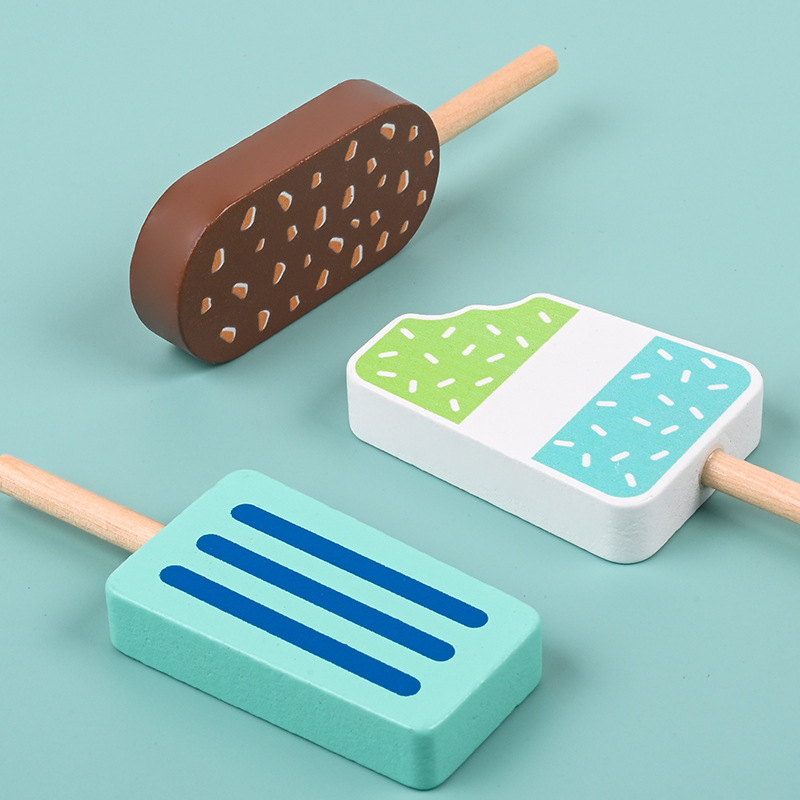 Wooden Montessori Ice Cream To - Kitchen Appliances Kids ulasan dan harga