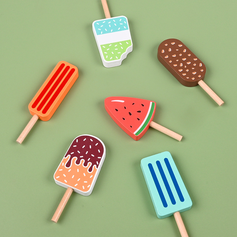 Wooden Montessori Ice Cream To - Kitchen Appliances Kids ulasan dan harga