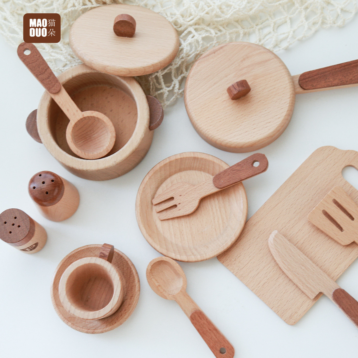 Maoduo Toys Beech Wooden Kids  - Kitchen Appliances Set ulasan dan harga