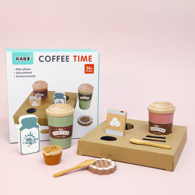 Kids Wooden Coffee Toy Set Tod - Kitchen Appliances Kids ulasan dan harga