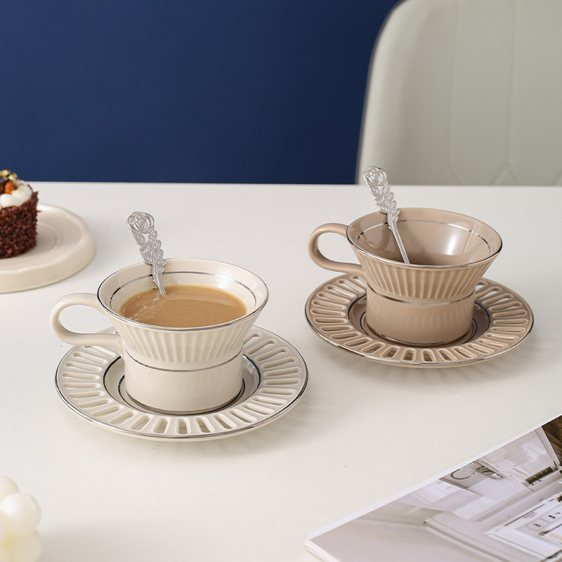 Luxury Ceramic Coffee Cup Dish - Kitchen Appliances Set ulasan dan harga