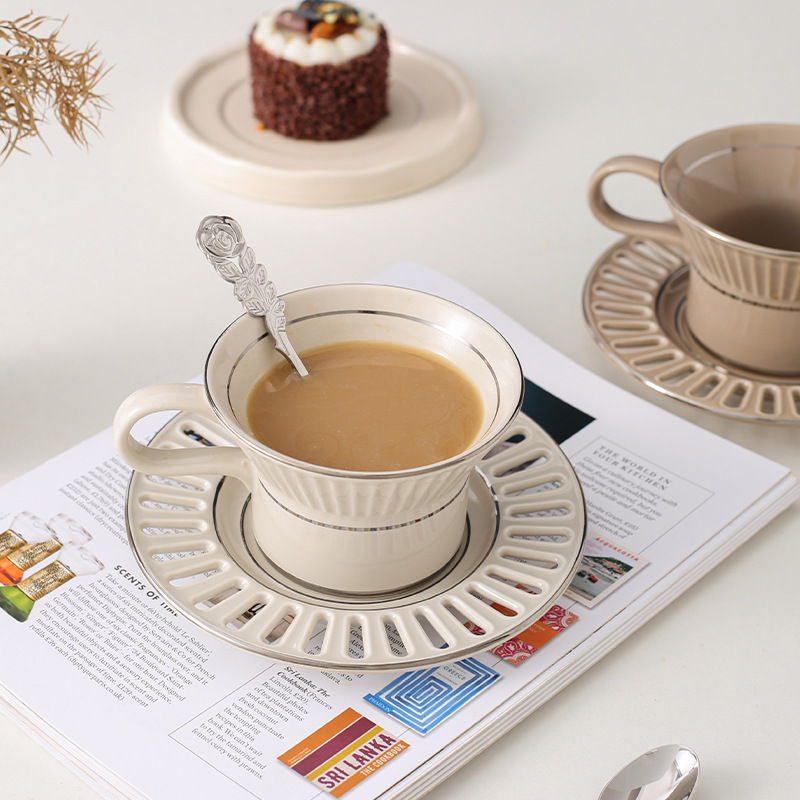 Luxury Ceramic Coffee Cup Dish - Kitchen Appliances Set ulasan dan harga