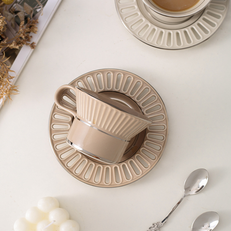 Luxury Ceramic Coffee Cup Dish - Kitchen Appliances Set ulasan dan harga